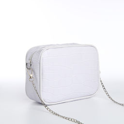 Сумка женская,18*7*14, отд на молнии, цепочка, белый - Simaland фото 3