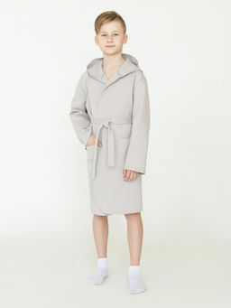 Халат детский вафельный светло-серый 914 (146, 76)