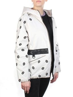 ZW-2166-C WHITE Куртка демисезонная женская BLACK LEOPARD (100 гр.синтепона)
