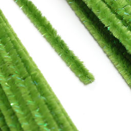 Синельная проволока, набор 50 шт., зелёная с люрексом, 30 см