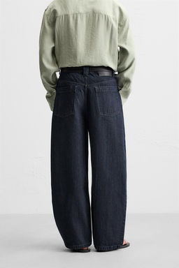 PLEATED WIDE-LEG JEANS - Zara фото 3