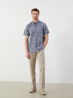 Regular Fit K?sa Kollu Ekose Erkek G?mlek