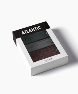 ATLANTIC 3MH-218 Трусы шорты Small Print - набор 3 шт. изумрудный + темно-серый меланж + баклажан  фото 7