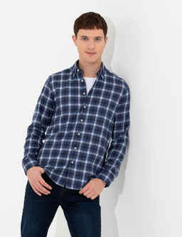 Lacivert Slim Fit Uzun Kollu G_mlek