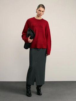 Джемпер из хлопка с декоративной надписью / Zarina  фото 2