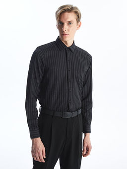 Slim Fit Uzun Kollu ?izgili Erkek G?mlek