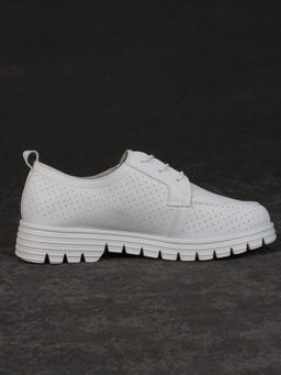 03-PDD161-5 GRAY/LT. BLUE Полуботинки женские (натуральная кожа)