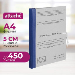 Папка архивная Attache на завязках с гребешками 50мм синий цв  фото 2