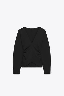 GATHERED CREPE TOP - Zara фото 6