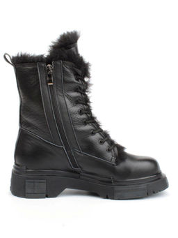 04-YPM5822A BLACK Ботинки зимние женские (натуральная кожа, натуральный мех) - Фабричный китай фото 5