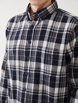 Regular Fit Uzun Kollu Ekose Gabardin Erkek G?mlek