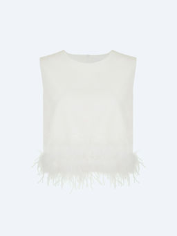 Топ с перьями - Emka фото 5