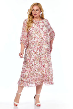 Платье Элль стиль 2383 розовый принт фото 7