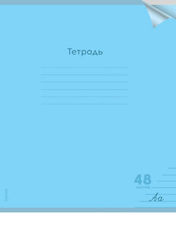 Цена за 2 шт. Тетрадь 48л. Prof-Press "Классика. Голубая" линия (48-1477) пластиковая обложка