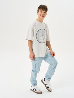 Джинсы карго Серо-голубой 7+ - Bungly фото 3