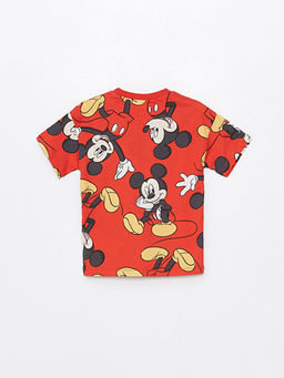 Bisiklet Yaka K?sa Kollu Mickey Mouse Bask?l? Erkek Bebek Ti??rt ve E?ofman Alt 2li Tak?m - Waikiki фото 3