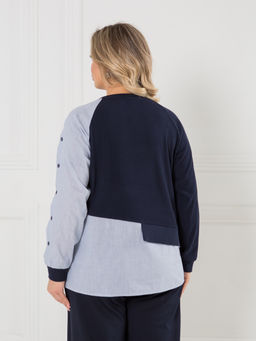 Блузка 1444 темно-синий - Novita фото 6