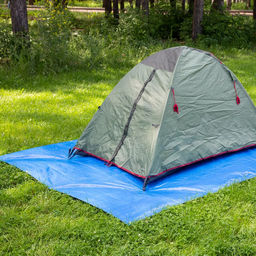 Тент 4х6м из полипропилена 75г/м2, водонепроницаемый, на люверсах, синий (Россия)