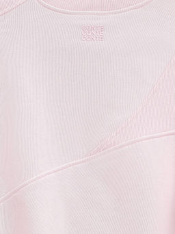 CONTE Комбинированная футболка из футера c вставками в рубчик LD 2573 crystal pink