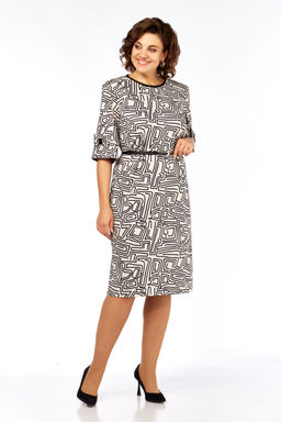 Платье Элль стиль 2406 бежевый/черный фото 6