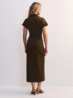 Платье миди из хлопка со сборками / Zarina