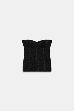 SPARKLY STRETCH BANDEAU TOP - Zara фото 6