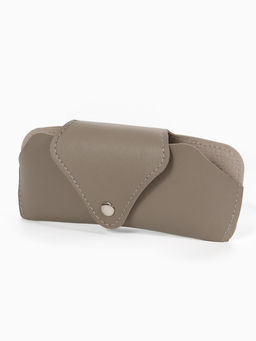 Футляр для очков , 16*3*6,3 см, кнопка, серый