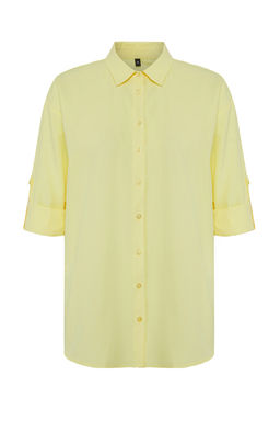 TRENDYOLMILLA Mavi Cizgili Dokuma Plaj Gomlegi TBESS22GO0664  фото 11