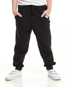 Брюки для мальчика на резинке черные 22-0511 черный - Mini maxi фото 2