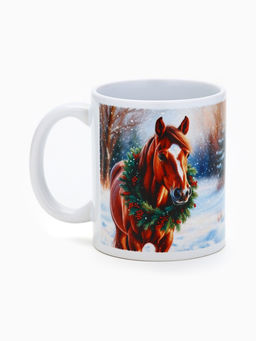 Кружка новогодняя керамическая «Время для счастья», лошадь, 320 мл