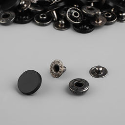 Цена за 50 шт. Кнопка установочная, Альфа (S-образная), d=12 мм, чёрная, матовая