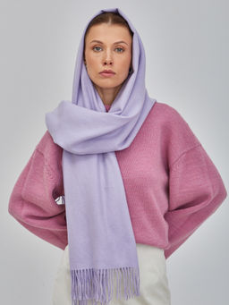 В составе шерсть и кашемир! теплый двусторонний палантин - Tantino фото 4