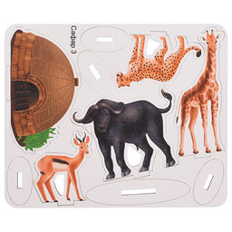 Игровой набор "Сафари" (дерево) крафтовая коробка