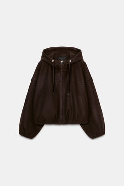 OVERSIZED SOFT HOODED BOMBER JACKET - Zara фото 16