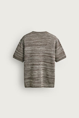 CAMISETA PUNTO CUELLO PANADERO / Marr?n / Crudo - Zara фото 8