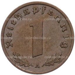 Монета 1 рейхспфенниг 1939 года A Германия