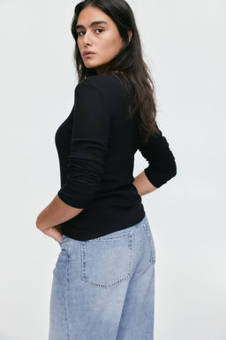 Camiseta de algodon acanalado - H&m фото 3