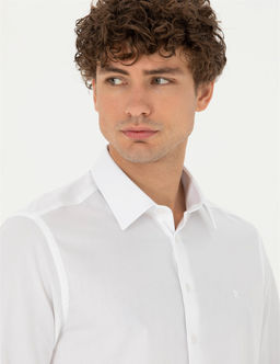 Beyaz Slim Fit Uzun Kollu Basic G_mlek - Pierre cardin фото 2