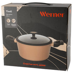 52001 WERNER Кастрюля TIVOLI 24,0x12,0 см/4,5 л с индукционным дном, с двухслойным антипригарным покрытием Whitford Xylan, со съемной бакелитовой ручкой. Материал: кованый алюминий. Толщина стенок: 2,  фото 4