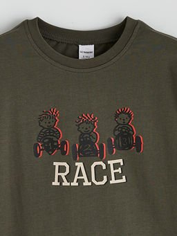 Bask?l? Erkek ?ocuk ?ortlu Pijama Tak?m?