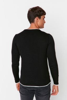 Trendyolmilla Man Lacivert Erkek Slim Fit Dar Kesim Kontrast Yaka Biyeli Kazak TMNAW21KZ2499  фото 10
