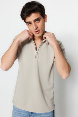 TRENDYOL MAN Premium Tas Regular/Normal Kesim Pike Fermuarl? Polo Yaka T-shirt TMNSS23PO00019 - Trendyolmilla фото 2