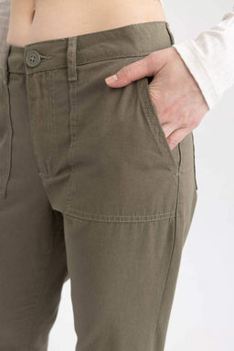 Брюки Jogger стандартной посадки из габардина длиной до щиколотки, 100% хлопок - Defacto фото 5