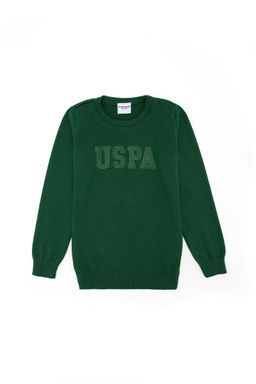 U. S. Polo Assn Зеленый трикотажный свитер с круглым вырезом для мальчика - U.s. polo assn фото 4