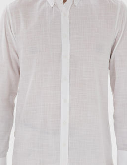 Рубашка Slim Fit белая льняная