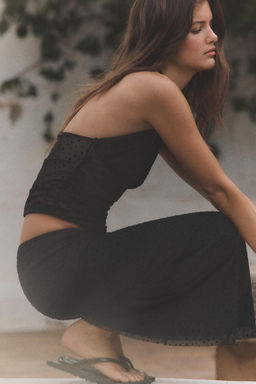 FALDA MIDI PLUMETI / Negro - Zara фото 6