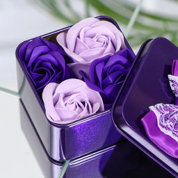 Цена за 2 шт. Мыльные розы, фиолетовые и белые, набор 4 шт. - SB BEAUTY фото 4