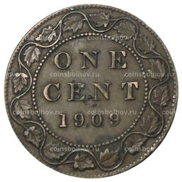 Монета 1 цент 1909 года Канада