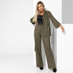 Брючный костюм
 Нашла подход (2 в 1, green, с поясом) - Charutti фото 2