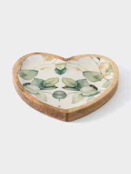 Блюдо в форме сердца Листья, 20.5?20?2.3 см, дерево манго